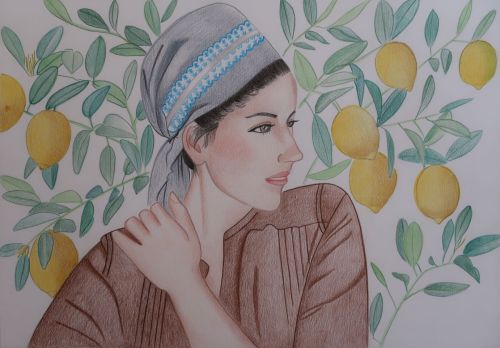 187.134.Frau und Zitronenbaum2(woman and lemon tree)_klein.jpg